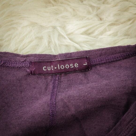 Cut Loose Size Large L Purple Scoop Long Sleeve Asymmetrica Hem Artsy Tunic Top - Picture 3 of 6